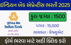 ઇન્ડિયન બેંક એપ્રેન્ટીસ ભરતી 2025